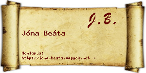 Jóna Beáta névjegykártya