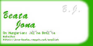 beata jona business card